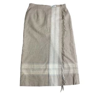 Pendleton Tan Midi Skirt with Fringe